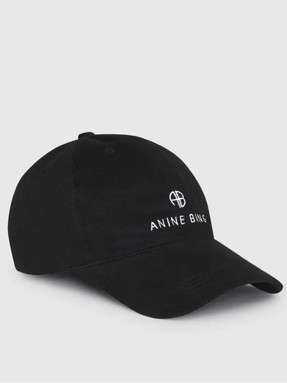 🔥 Anine Bing Sport Jeremy Baseball Cap in Black with White Logo - Picture 2 of 8
